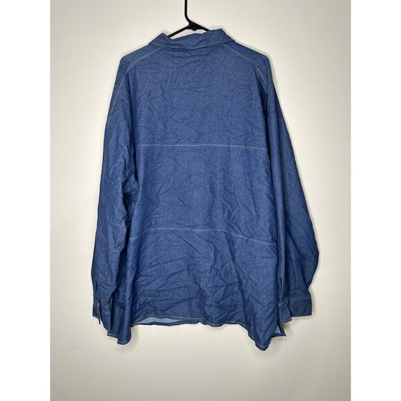 Women’s Size 2XL Montique Denim Button Up Shirt Jean Cotton Blend Shirt - Picture 5 of 5